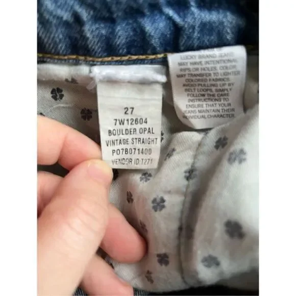 Lucky Brand Boulder Opal Vintage‎ Button Fly Straight Leg Jeans Size 27 - Picture 4 of 5